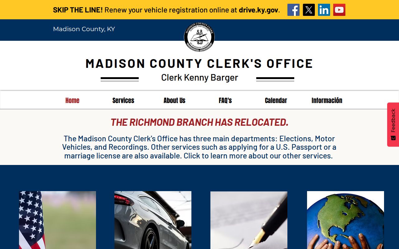 Richmond residents directory Madison County Clerk page