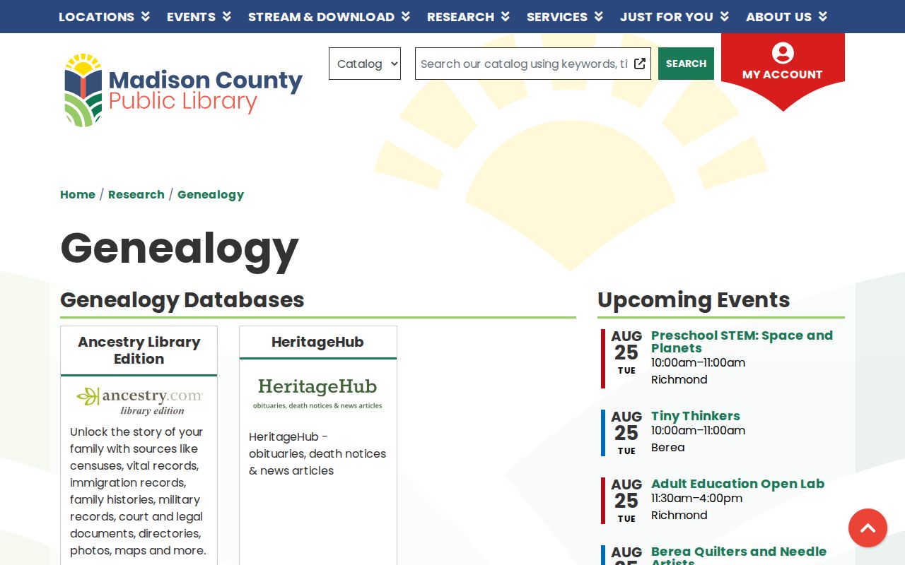Madison County Public Library genealogy resources for Richmond city directory research