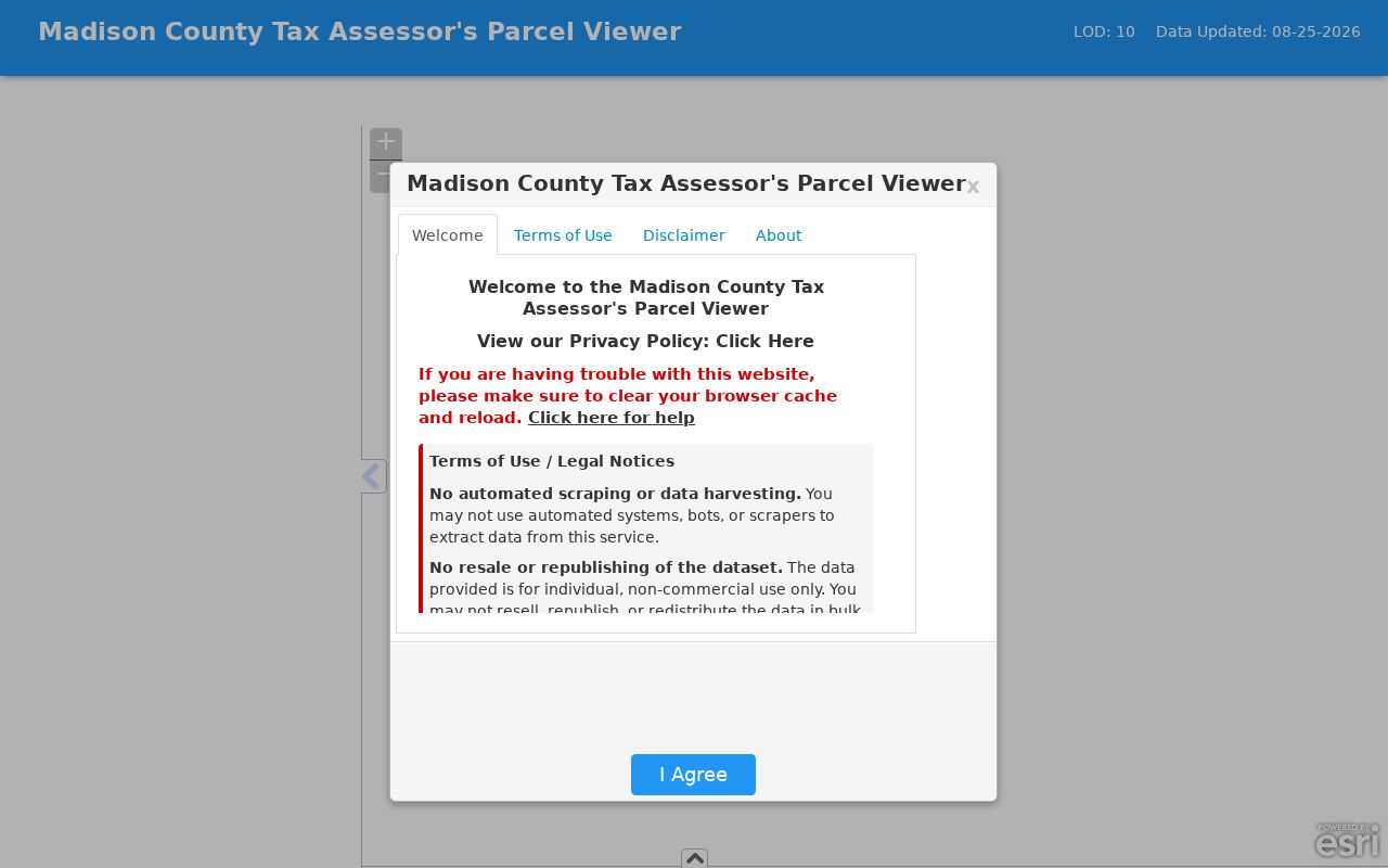 Madison County parcel viewer for Richmond street directory searches